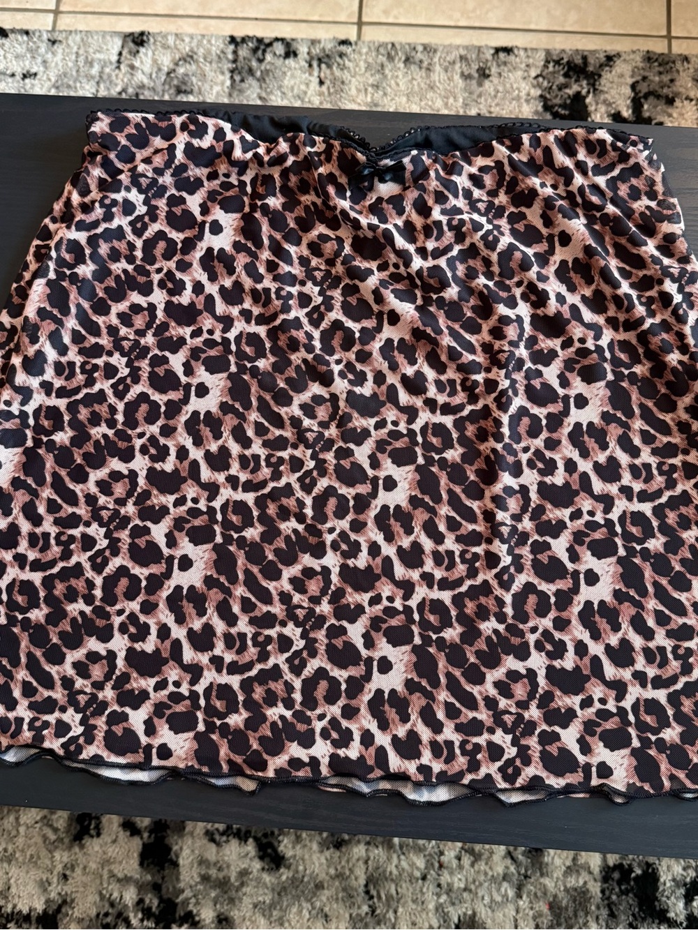 Leopard Print Skirt - Brown